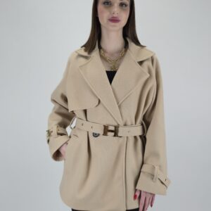 Płaszcz pasek H w kolorze piaskowym