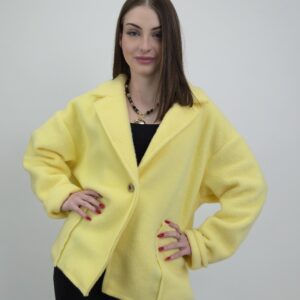 Marynarka wiosenna krótka filcowa, kolor bananowy, rozmiar uniwersalny