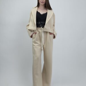 Komplet bawełniany styl garniturowy, kolor beżowy, rozmiar uniwersalny