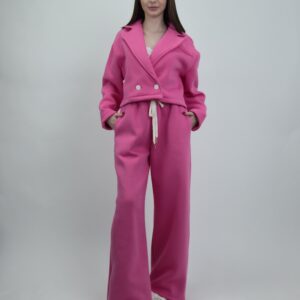 Komplet bawełniany styl garniturowy, kolor różowy, rozmiar uniwersalny