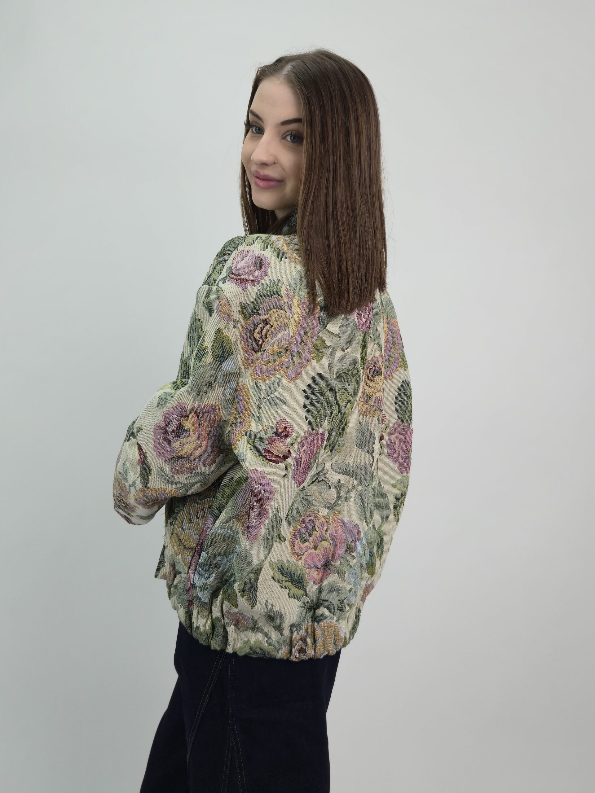Kurtka Żakardowa Floral – Kwiatowy Wzór - obrazek 3