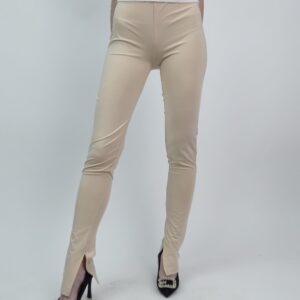 Legginsy damskie jasno beżowe, rozmiar uniwersalny