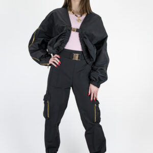 Spodnie bojówki damskie czarne, rozmiar S/M