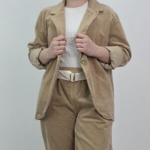 Żakiet sztruksowy damski w kolorze karmelowym, rozmiar uniwersalny