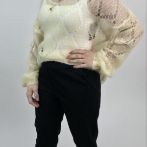 Sweterek z kid moheru, jasno żółty, rozmiar uniwersalny