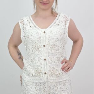 Komplet ażurowy biały, rozmiar uniwersalny