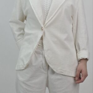 Żakiet sztruksowy damski w kolorze śmietankowym, rozmiar uniwersalny