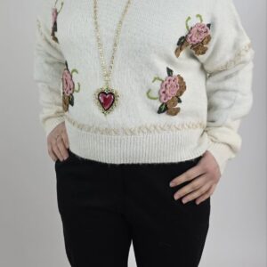 Sweter wiosenny kwiaty 3D, rozmiar uniwersalny