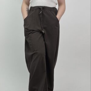 Spodnie w kolorze gorzkiej czekolady typu balloon, rozmiar uniwersalny