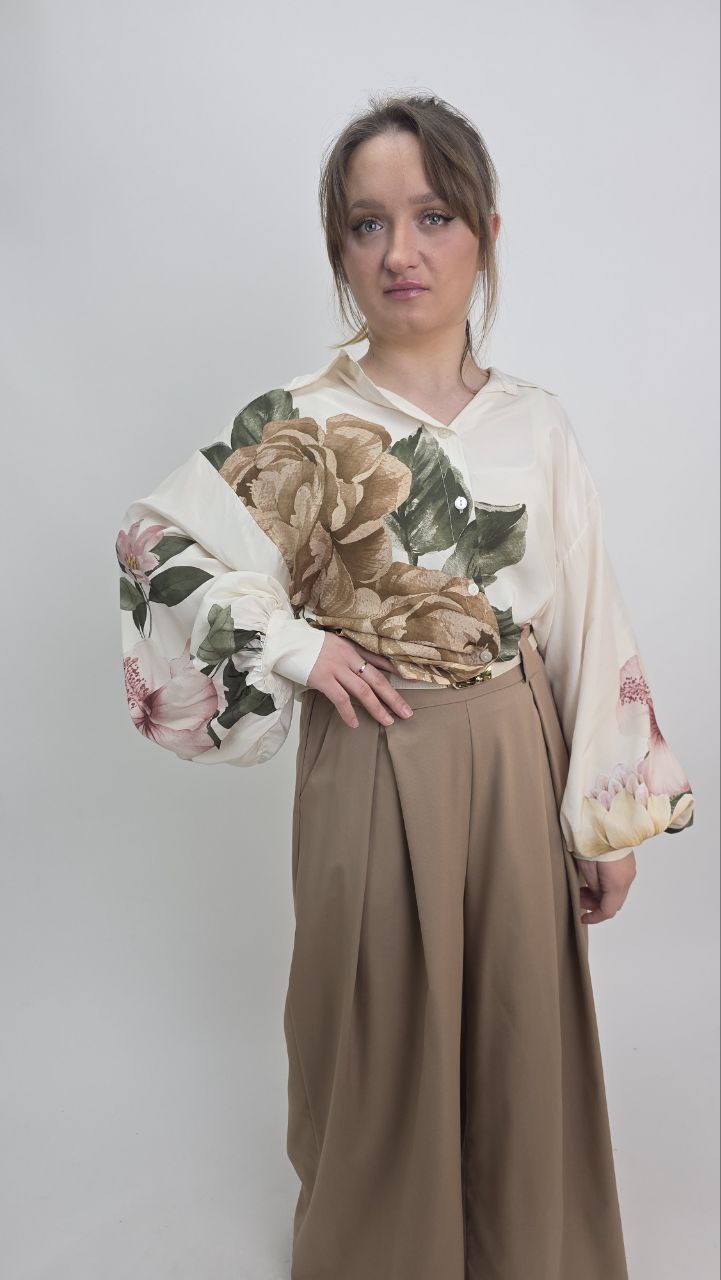 Spodnie eleganckie typu marcelki cappuccino, rozmiar uniwersalny - obrazek 3