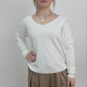 Sweter damski z aplikacją róży na plecach, rozmiar uniwersalny