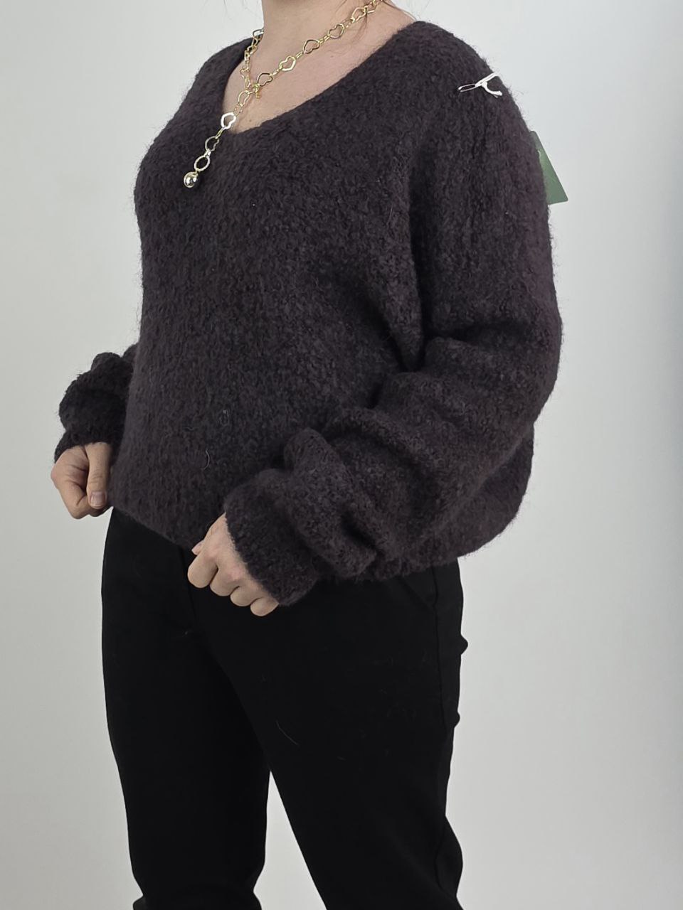 Sweter bukla czekoladowa, rozmiar uniwersalny