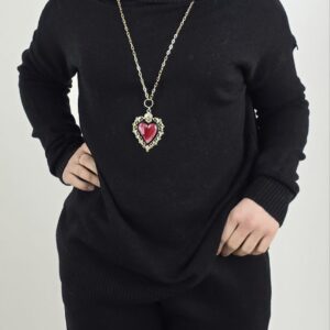 Golf czarny z ozdobną aplikacją, rozmiar uniwersalny