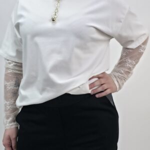 Bluzka bawełniana śmietankowa, rozmiar uniwersalny