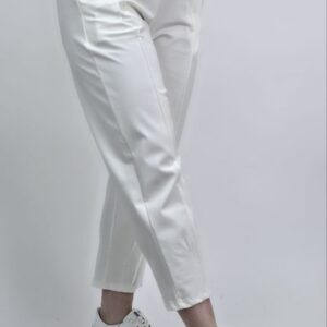 Spodnie damskie z przeszyciami śmietankowe, rozmiar uniwersalny