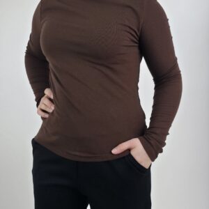 Golf damski czekoladowy, rozmiar uniwersalny