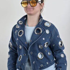 OSTATNIA SZTUKA!! Niezwykła Kurtka kółka jeans