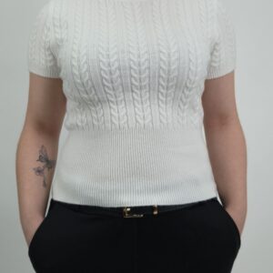 Bluzka dzianinowa śmietankowa, rozmiar uniwersalny