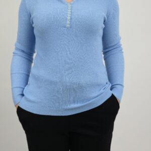 Bluzka wiskozowa w prążek niebieska, rozmiar uniwersalny