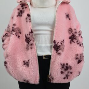 Kurtka polarowa pudrowy róż, rozmiar uniwersalny