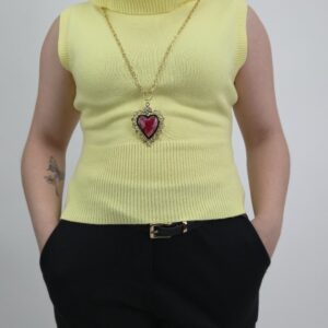 Golf bez rękawów dzianinowy słoneczny żółty, rozmiar uniwersalny