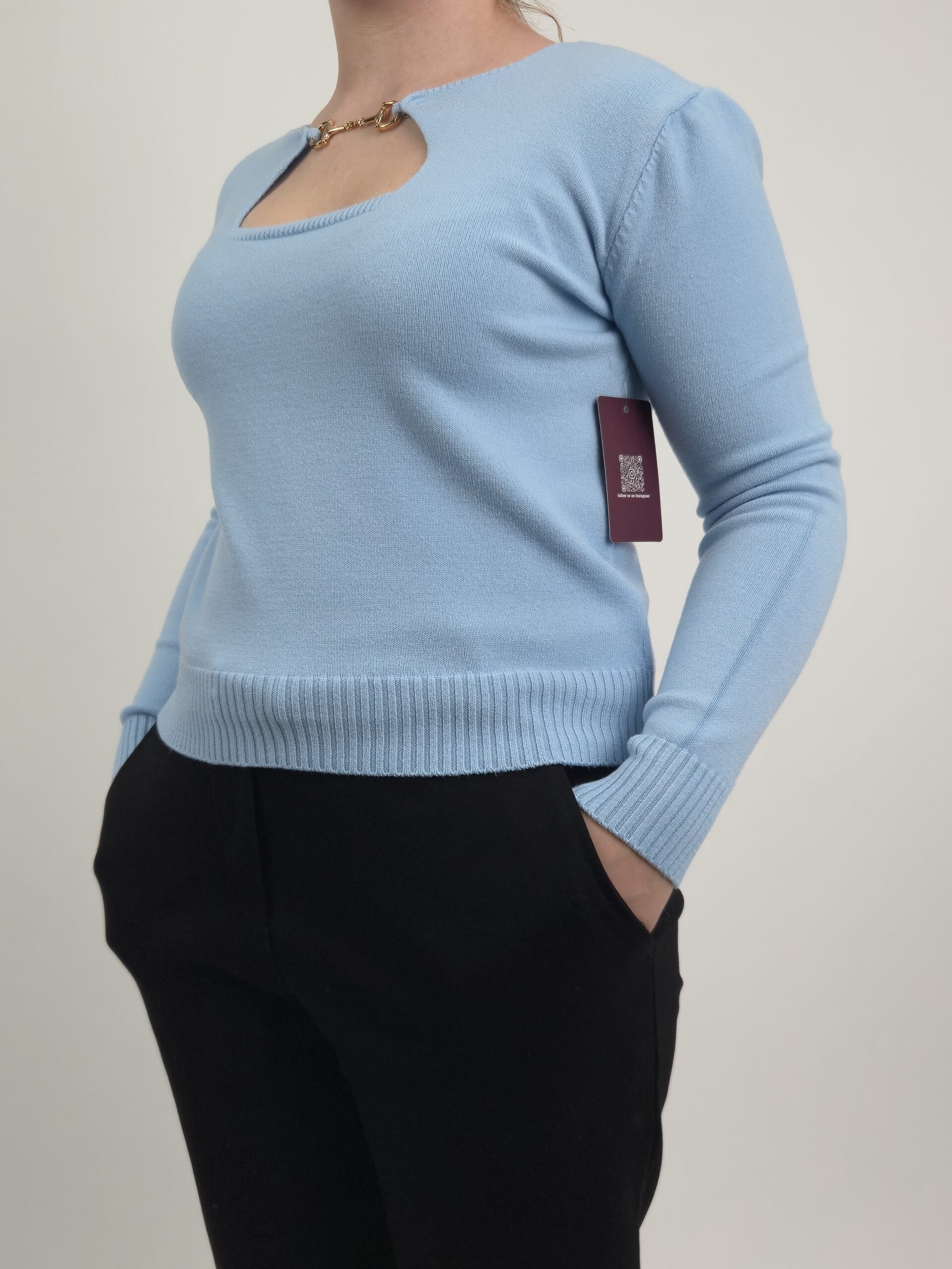 Sweter damski baby blue - obrazek 2