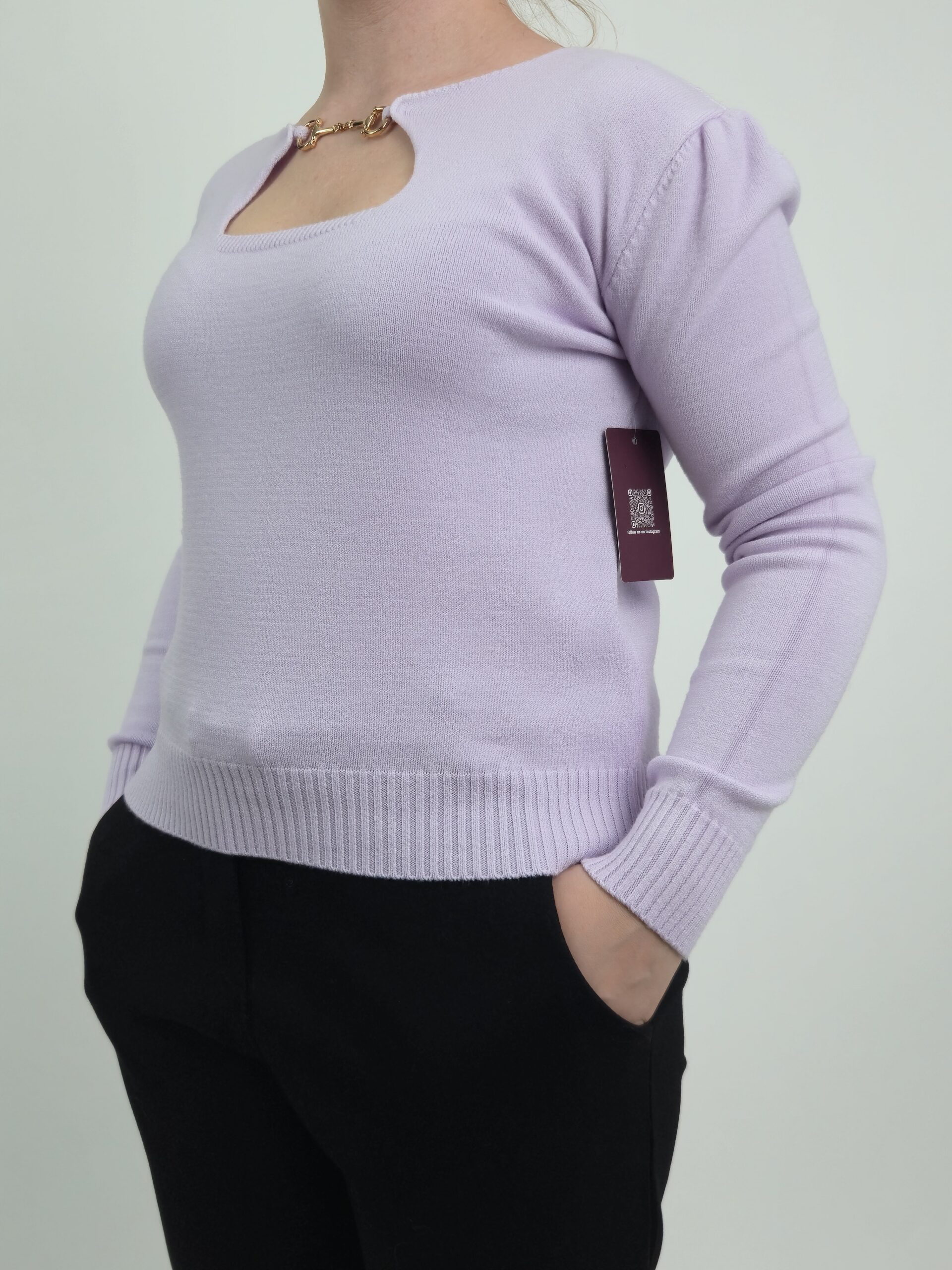 Sweter damski lawendowy - obrazek 2
