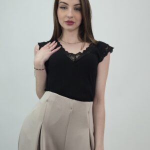 Bluzka bawełniana bez rękawów czarna, rozmiar uniwersalny