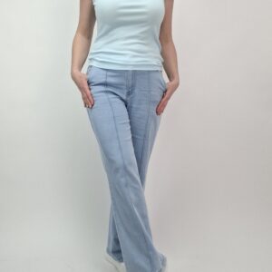Spodnie jeansowe wide leg z kantką