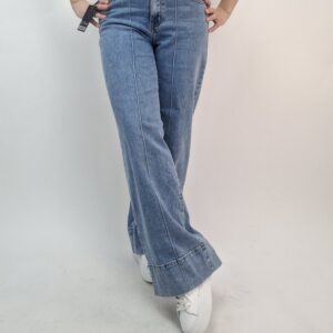 Spodnie Jeansy Wide Leg Classic Line z kantką