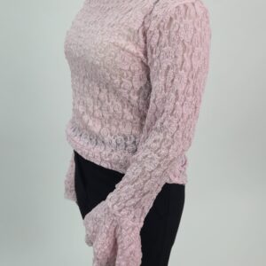 Bluzka koronkowa dzwonek pastelowy róż, rozmiar uniwersalny