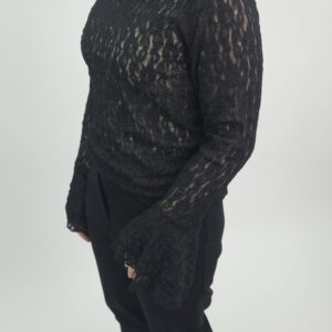 Bluzka koronkowa dzwonek czarna, rozmiar uniwersalny