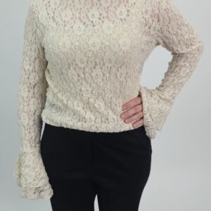 Bluzka koronkowa dzwonek ciemna wanilia, rozmiar uniwersalny