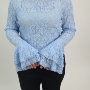 Bluzka koronkowa dzwonek niebieska, rozmiar uniwersalny