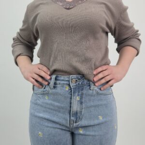 Bluzka bawełniana z koronką fango, rozmiar uniwersalny