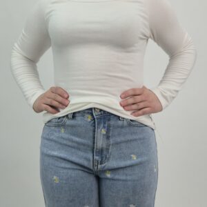 Bluzka typu łódka biała, rozmiar uniwersalny