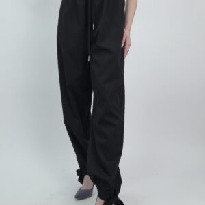 Spodnie z Wiązaniem przy Nogawce – Czarne, rozmiar uniwersalny