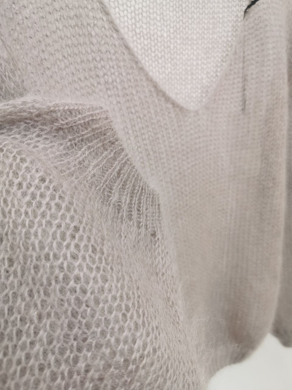 Sweter Ażurowy Kid Mohair- kolor fango - obrazek 4