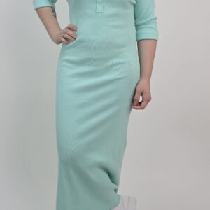 Sukienka bawełniana tuba prążek miętowa, rozmiar uniwersalny