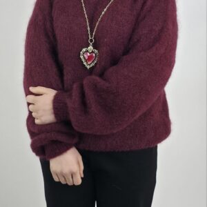 Sweter z kid moheru burgund, rozmiar uniwersalny