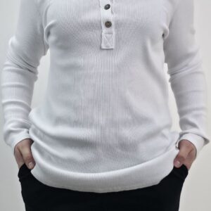 Bluzka bawełniana prążek biała, rozmiar uniwersalny