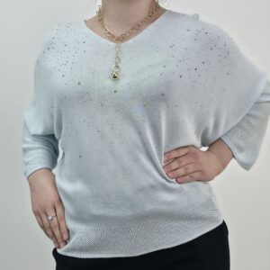 Bluzka dzianinowa miętowy błękit, rozmiar uniwersalny
