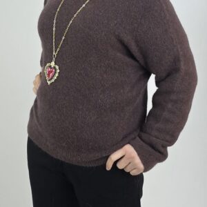 Sweter czekoladowy baby alpaka, rozmiar uniwersalny