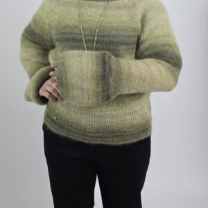 Sweter z kid moheru zielony melanż, rozmiar uniwersalny