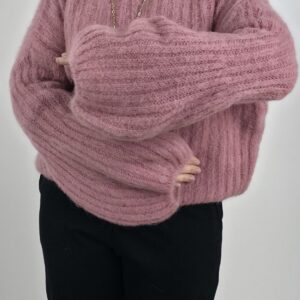 Sweter moherowy pudrowy róż, rozmiar uniwersalny