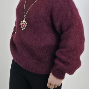 Sweter z kid moheru burgund, rozmiar uniwersalny