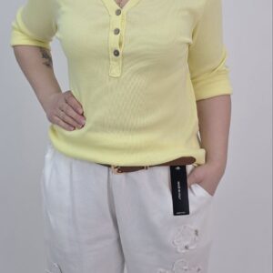 Bluzka bawełniana prążek bananowa, rozmiar uniwersalny