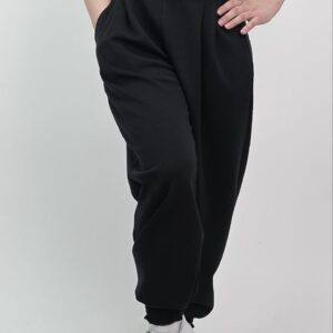 Spodnie typu Jogger Chic z Paskiem "H"- kolor czarny, rozmiar uniwersalny
