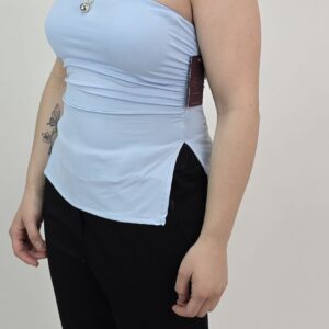 Top bez ramiączek błękitny, rozmiar uniwersalny