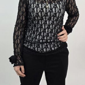 Bluzka koronkowa czarna, rozmiar uniwersalny
